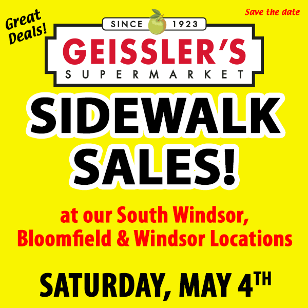 Bloomfield, Windsor and South WIndsor Sidewalk sales